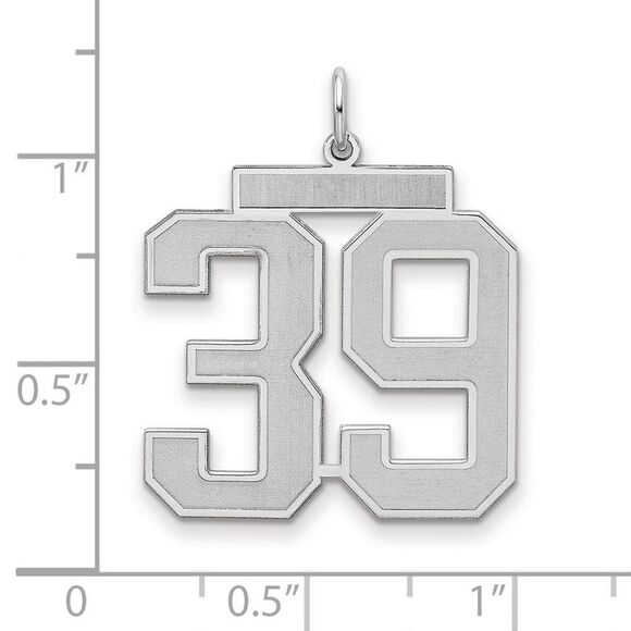 Sterling Silver, Jersey Collection, Large Number 39 Pendant - Picture 2 of 3